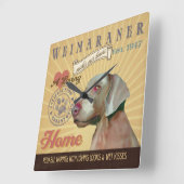 愛情のあるWeimaranerは私達の家の家を作ります スクエア壁時計 (傾斜)