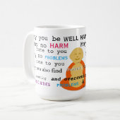 愛情のあ親切さ-仏教のMetta及び微笑の仏 コーヒーマグカップ (正面左)