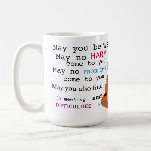 愛情のあ親切さ-仏教のMetta及び微笑の仏 コーヒーマグカップ (左)