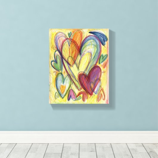 愛情のこもったヒーリングハート絵画アートのキャンバスのラップ キャンバスプリント (インサイチュ (ウッドフロア))