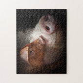 愛情のこもった子豚の動物撮影 ジグソーパズル (縦)