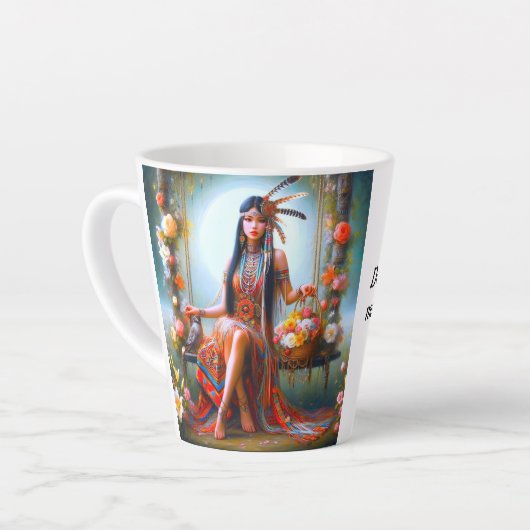 愛情のカップ:sip、スマイル、リピート カフェラテマグ (左アングル)