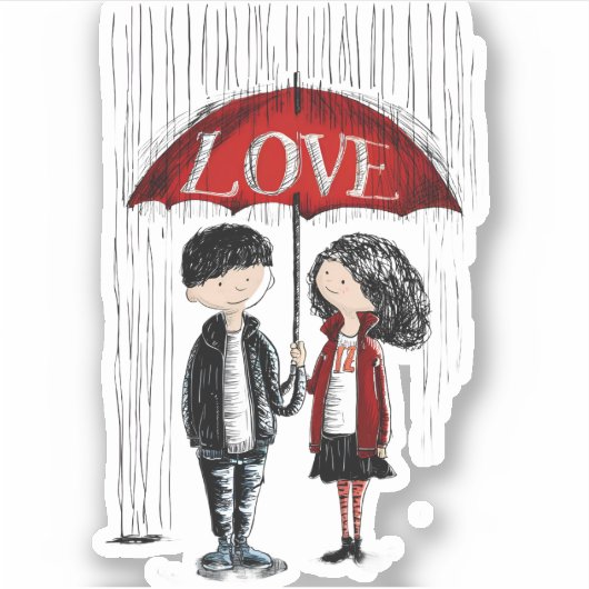 愛情の傘 シール (正面)