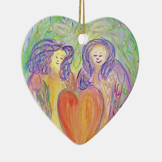 愛情の親切なガーディアンエンジェルズホリデーギフトオーナメント セラミックオーナメント (右)