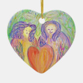 愛情の親切なガーディアンエンジェルズホリデーギフトオーナメント セラミックオーナメント (正面)