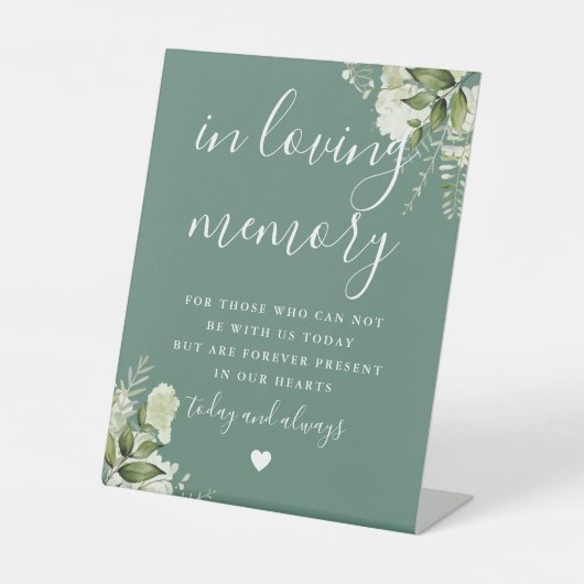 愛情の記憶に緑のユーカリ グリーン ウェディング 台座サイン (正面)