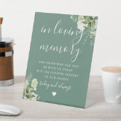 愛情の記憶に緑のユーカリ グリーン ウェディング 台座サイン (インサイチュ)