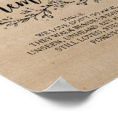 愛情を込めたルースティック ヴァインズ ウェディング 追悼看板 ポスター (角)