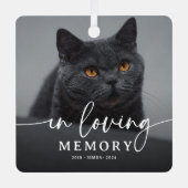愛情を込めてペットを偲ぶ写真入り 猫のメモリアル メタルオーナメント (正面)