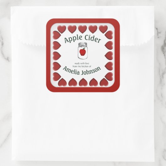 愛情を込めて作ったアップルサイダー カスタム スクエアシール (バッグ)