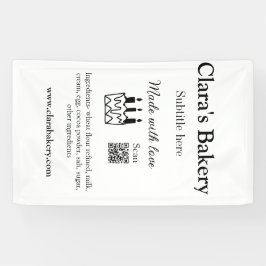 愛情を込めて作られたお菓子材料のQRコード付き 横断幕