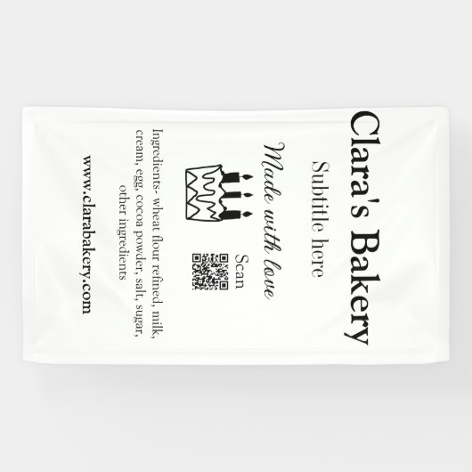 愛情を込めて作られたお菓子材料 q r 横断幕 (横)