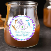 愛情を込めて作られたエプロンと焼き菓子用品のギフト ラウンドシール