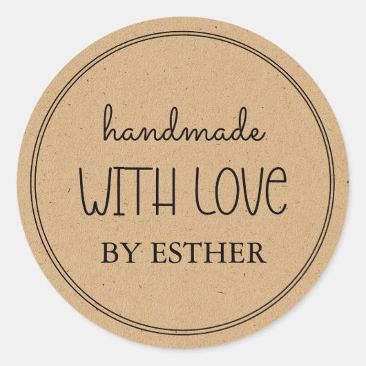 愛情を込めて作られたクラフト ラウンドシール (正面)