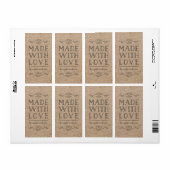 愛情を込めて作られたラスティッククラフトの装飾 ラベル (フルシート)