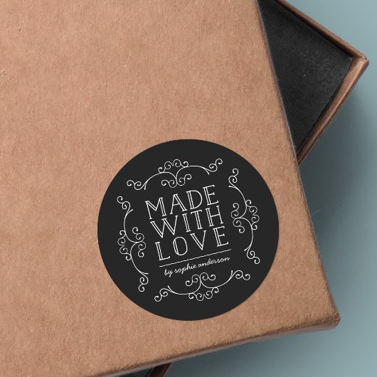 愛情を込めて作られた編集可能なカラフルな装飾 ラウンドシール