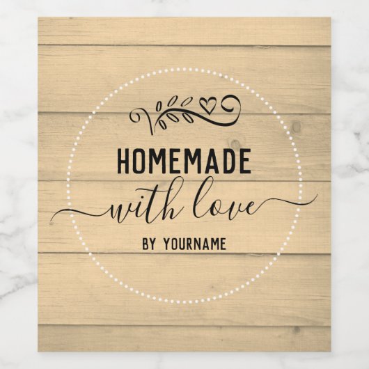 愛情を込めて手作りされた素朴なデザイン ワインラベル (シングルラベル)