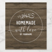 愛情を込めて手作りした素朴なデザイン ワインラベル (シングルラベル)