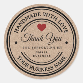 愛情を込めて手作りする |感謝していあなた | kraft紙クラス ラウンドシール