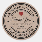 愛情を込めて手作りする |感謝していあなた | kraft紙 ラウンドシール (正面)