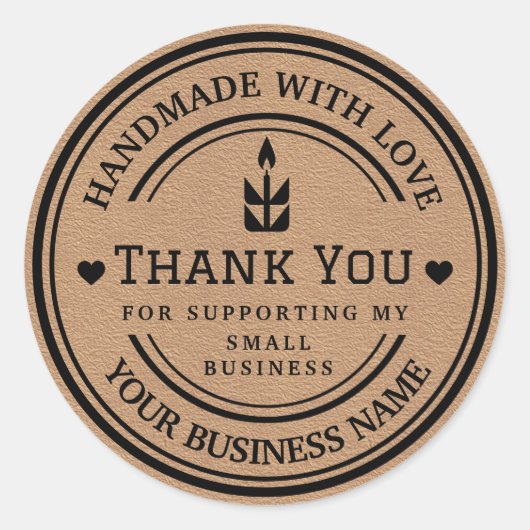 愛情を込めて手作りする | Thank You炎 ラウンドシール (正面)
