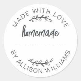 愛情を込めて手作り 白い食料品ジャー ラウンドシール