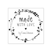 愛情を込めて手描きで制作したワイルドフラワーの花輪 ラバースタンプ (インプリント)