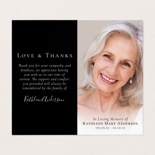 愛情を込めて折り畳まれたメモリアル祈りの言葉カード 名刺 (外部フラット)