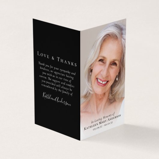 愛情を込めて折り畳まれたメモリアル祈りの言葉カード 名刺 (外部)