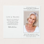 愛情を込めて折り畳まれたメモリアル祈りの言葉カード 名刺 (外部フラット)