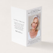 愛情を込めて折り畳まれたメモリアル祈りの言葉カード 名刺 (外部)