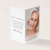 愛情を込めて折り畳まれたメモリアル祈りの言葉カード 名刺 (外部)