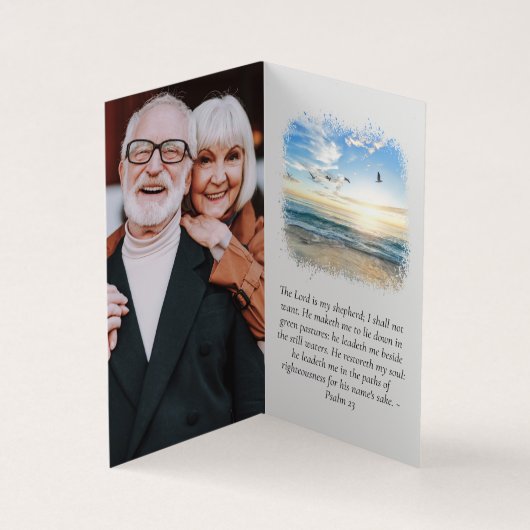 愛情を込めて折り畳まれたメモリアル祈りの言葉カード 名刺 (内部)