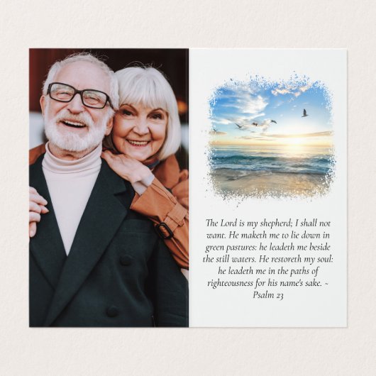 愛情を込めて折り畳まれたメモリアル祈りの言葉カード 名刺 (内部フラット)