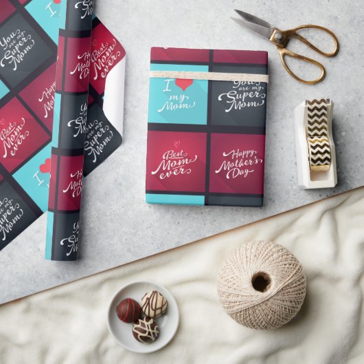 愛情を込めて母に ラッピングペーパー (クラフト)