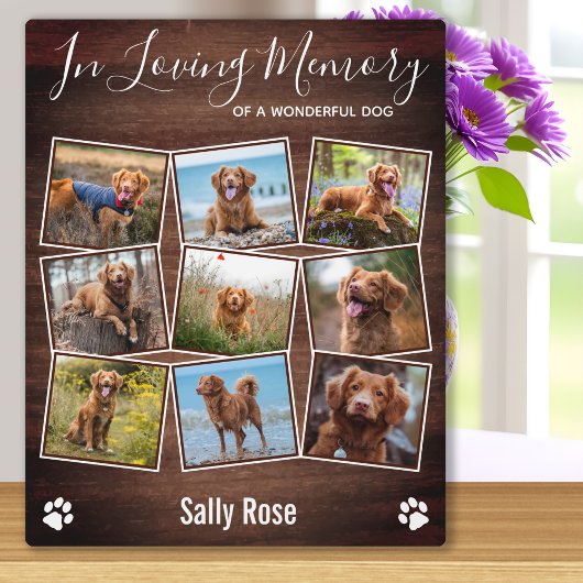 愛情を込めて　ペットの思い出　素朴な足跡 フォトプラーク