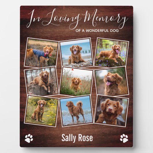 愛情を込めて ペットの思い出 素朴な足跡 フォトプラーク (正面)