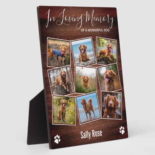 愛情を込めて　ペットの思い出　素朴な足跡 フォトプラーク (側面)