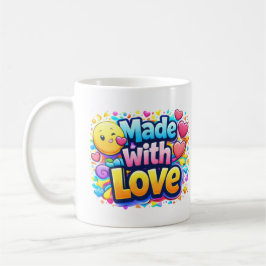 愛情を込めて – ミニマリストハートのタイポグラフィ コーヒーマグカップ