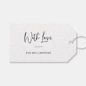 愛情を込めて |ミニマルタイポグラフィ パーソナライズされた ギフトタグ (正面(横))