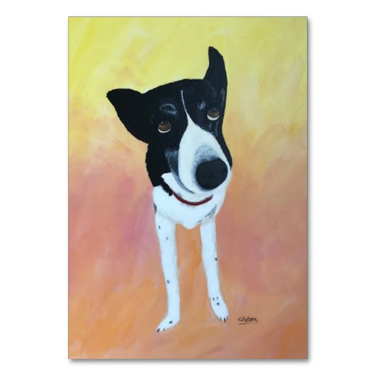 愛情を込めて、副詞、犬をテーマ読にしたフラッシュカード テーブルナンバー (正面)