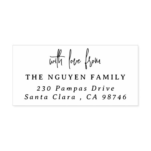愛情を込めて |家族の名前と差出人住所 セルフインキングスタンプ (デザイン)