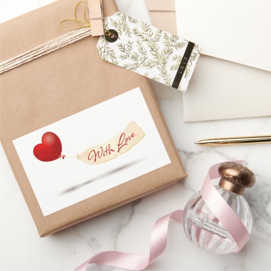 愛情を込めて 長方形シール (ギフト)