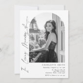 愛情エレガントある思い出の葬儀のシンプル写真 招待状 (正面)
