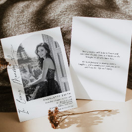 愛情エレガントある思い出の葬儀のシンプル写真 招待状