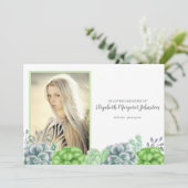 愛情エレガントある思い出の葬儀の多肉栽培の庭 サンキューカード (スタンド正面)