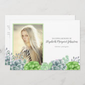 愛情エレガントある思い出の葬儀の多肉栽培の庭 サンキューカード (正面/裏面)