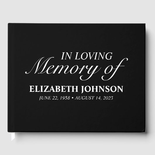 愛情エレガントに満ちた記憶に黒い ゲストブック (正面)