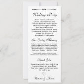 愛情エレガントのある記憶結婚式 プログラム (裏面)