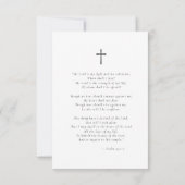 愛情エレガントの記憶で写真葬儀祈りの言葉カード (裏面)